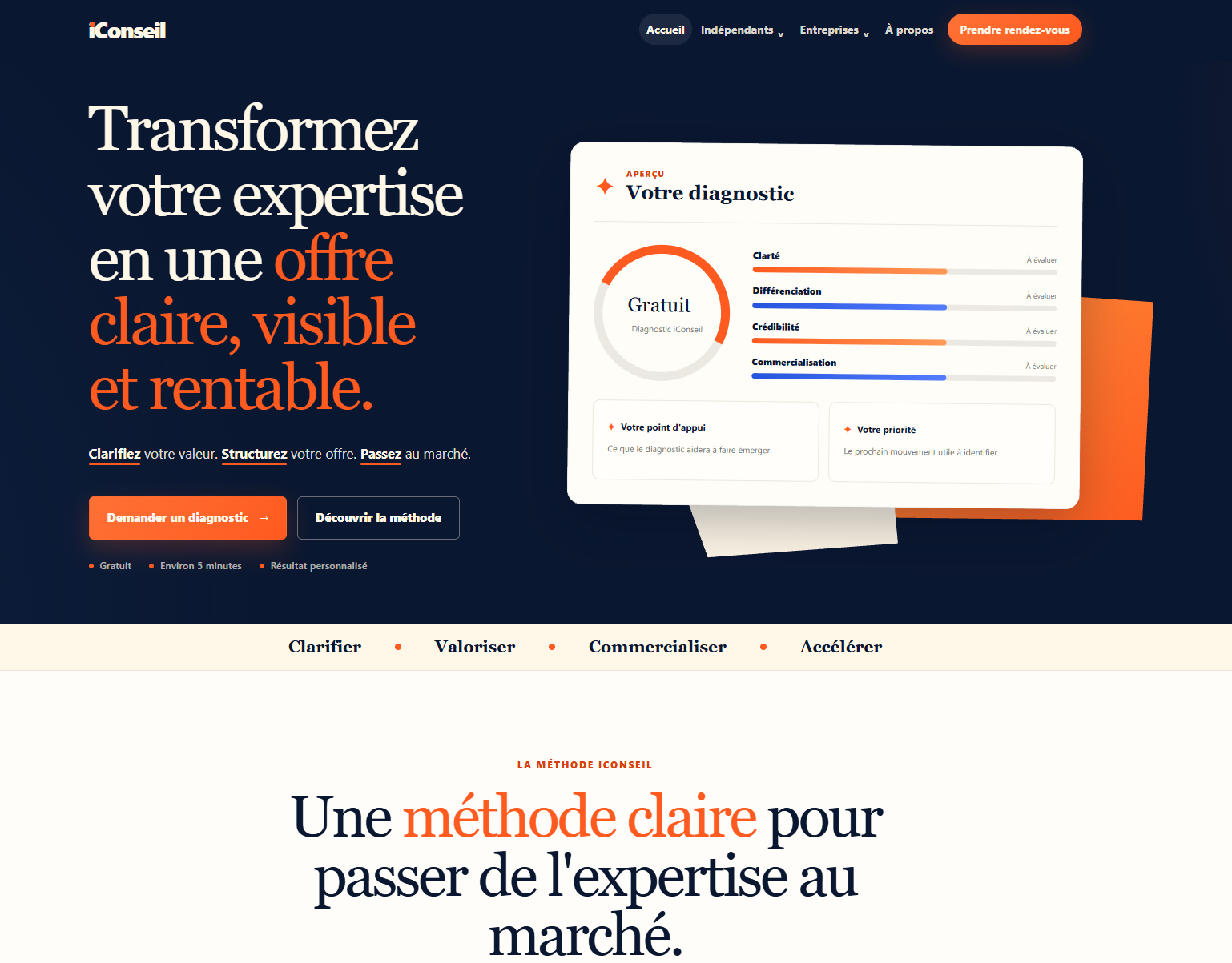 Capture d’écran du site iConseil