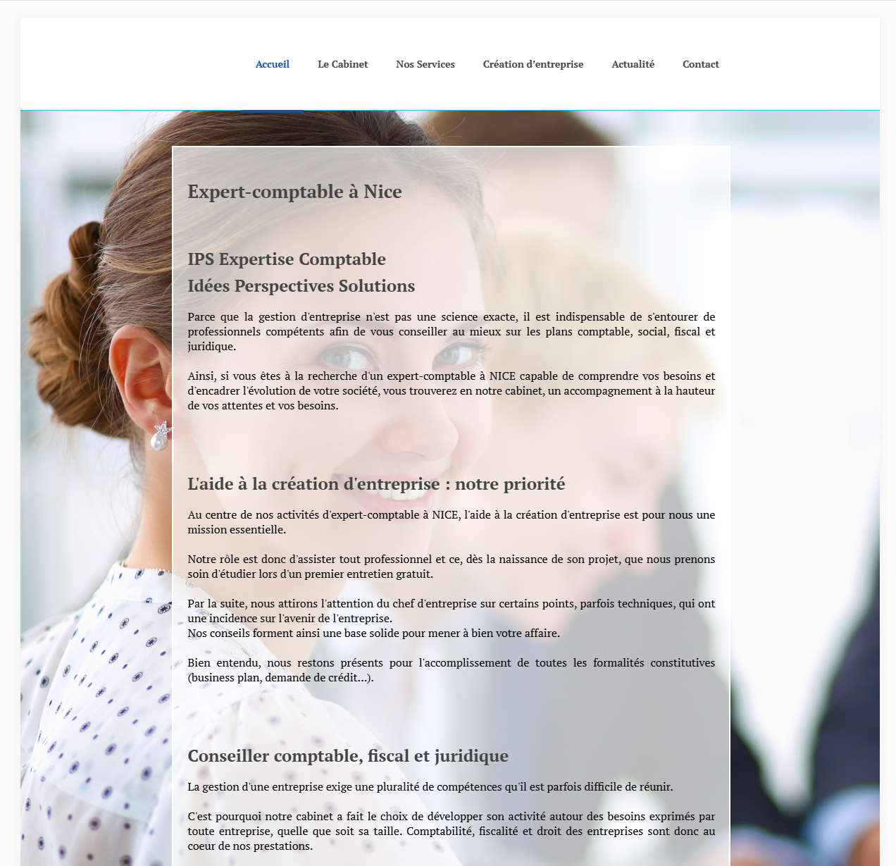 Capture d’écran du site IPS Expertise Comptable